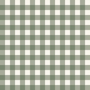 Green and Cream Gingham Plaid 12 inch