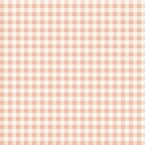 Vintage Pink and Cream Gingham Plaid 6 inch