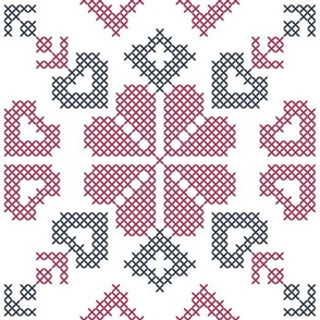 Cross Stitch - Viva Magenta Ornament