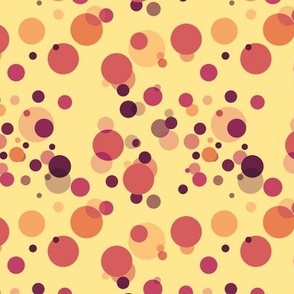 [Small] Circles Party Pink Orange on Yellow