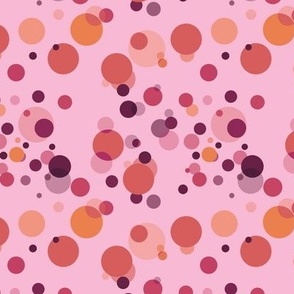 [Small] Circles Party Pink Orange on Pink