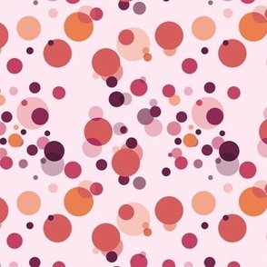[Small] Circles Party Orange Pink on Light Pink