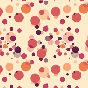 [Small] Circles Party Pink Orange on Soft Yellow