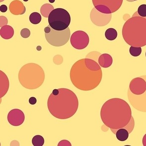 [Medium] Circles Party Pink Orange on Yellow