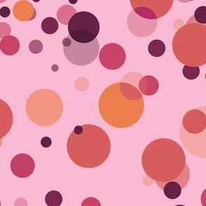 [Medium] Circles Party Pink Orange on Pink