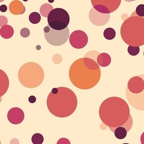[Medium] Circles Party Pink Orange on soft Yellow