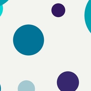 [Large] Circles Party Teal on OffWhite