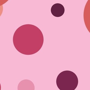 [Large] Circles Party Pink Orange on Pink