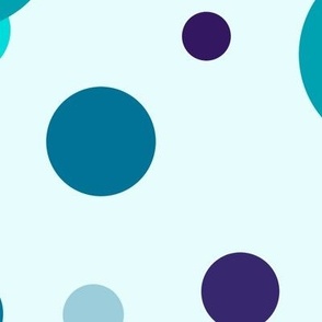 [Large] Circles Party Teal on Light Teal
