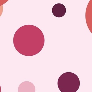 [Large] Circles Party Pink Orange on Soft Pink