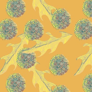 Dandelion Pieces in orange and yellow