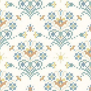 Cross Stitches Spring  Flowers butter