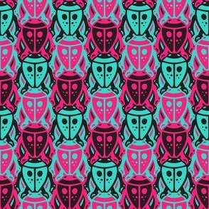 Beetle Tessellation (Magenta, Teal, Black)