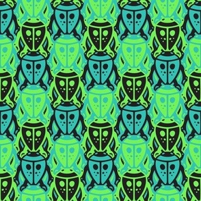 Beetle Tessellation (Lime, Teal & Black)