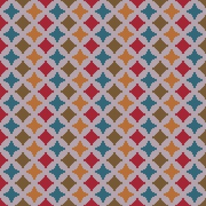 Small scale • Mid-century modern cross stitch - rainbow