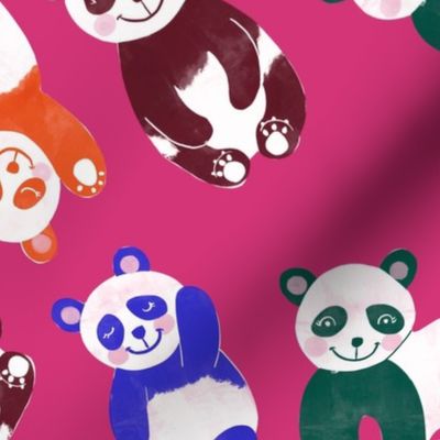 Happy-pandas-colorful-colourful-pink-non-di