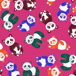 Happy-pandas-colorful-colourful-pink-non-di