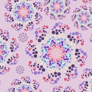 [Medium] Dots Mandala Pink on Candy Pink