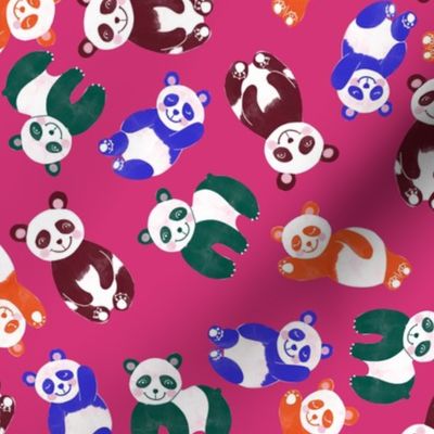 Happy-pandas-colourful-colorful-pink-non-directional 