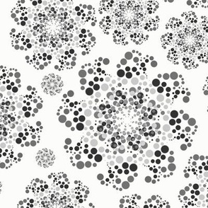 [Medium] Dots Mandala Gray on White