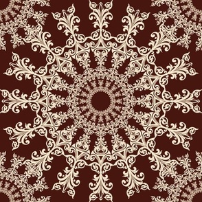 Dark brown mandala symmetry 