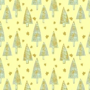 Christmas Trees - Gold and Yellow Ditsy.