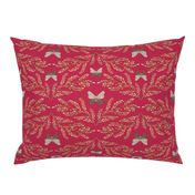 1517 large - Moth Damask - Viva Magenta