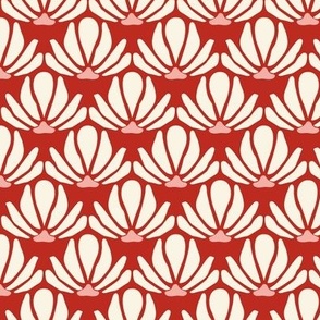 Floral Scallops - Poppy Red