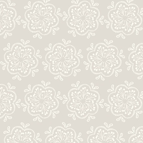 Prairie Lace Cream on Pale Taupe - Large