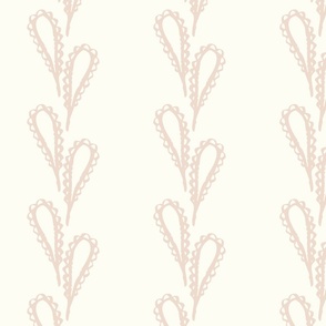 Lacy Leaves Blush Pink on Cream - XL
