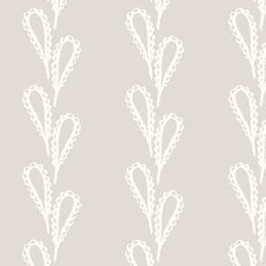 Lacy Leaves Cream on Pale Taupe - XL