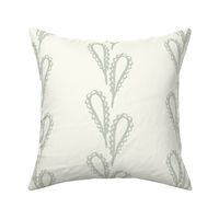 Lacy Leaves Pale Sage Green on Cream - XL