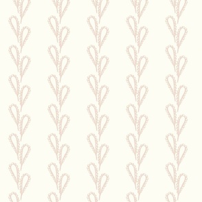 Lacy Leaves Blush Pink on Cream - Large