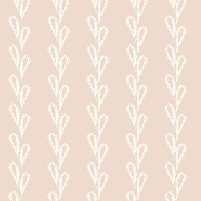 Lacy Leaves Cream on Blush Pink - Large