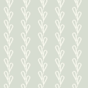 Lacy Leaves Cream on Pale Sage Green - Large