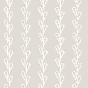 Lacy Leaves Cream on Pale Taupe - Large