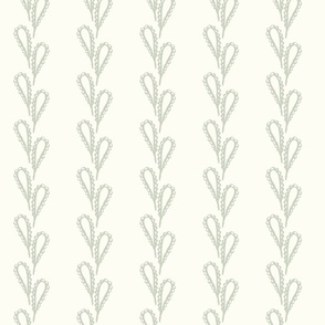 Lacy Leaves Pale Sage Green on Cream - Large