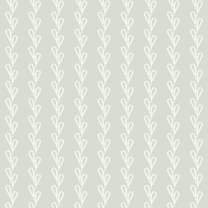 Lacy Leaves Cream on Pale Sage Green