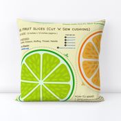 Citrus fruit slices cut n sew cushions - cut and sew - DIY project Template