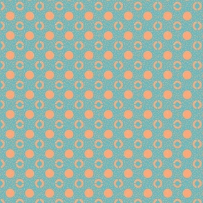 Circles and Dashes / Soft Blue and Peach