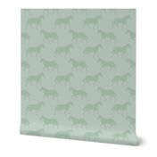 Large Subtle Trotting Horse Silhouette, Sage Green