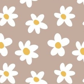 Dainty daisies on beige 