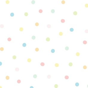 large soft dots - cute bunny coordinate - pastel dots fabric and wallpaper