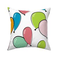 cute balloons - colorful birthday balloons - multicolor balloon fabric and wallpaper