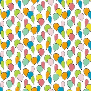 small cute balloons - colorful birthday balloons - multicolor balloon fabric and wallpaper