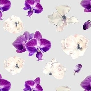 Orchids VS Roses | Off white | Watercolour 