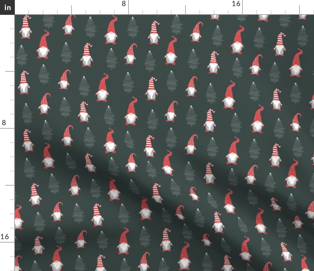 gnomes in red hats and christmas tree 2