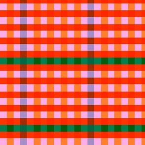 Picnic Plaid Cherry Red Rainbow Gingham 