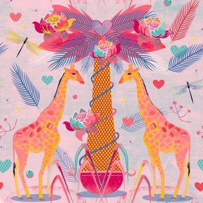 Royal Giraffe on pink
