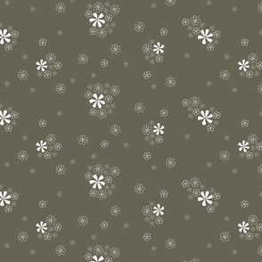 Ditsy flowers olive 